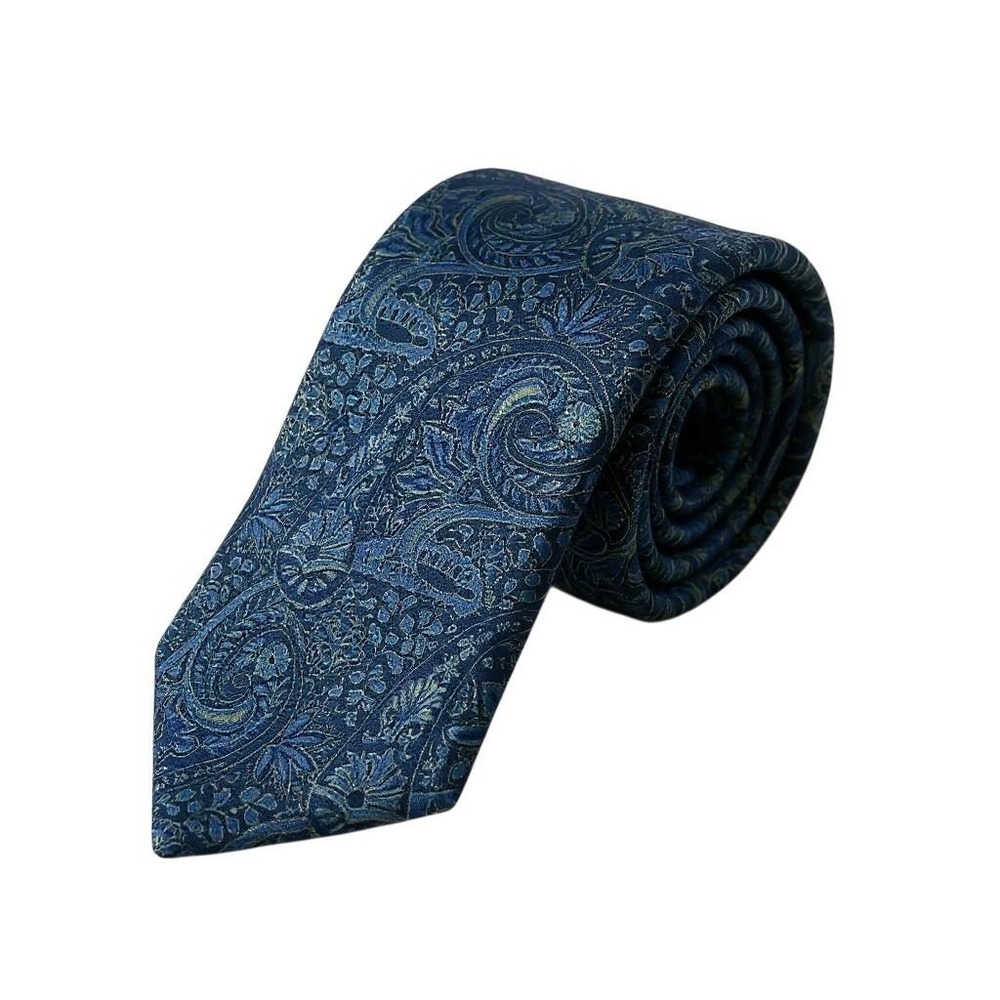 NWT Ted Baker London Men's Navy Blue Paisley‎ 100% Silk Tie